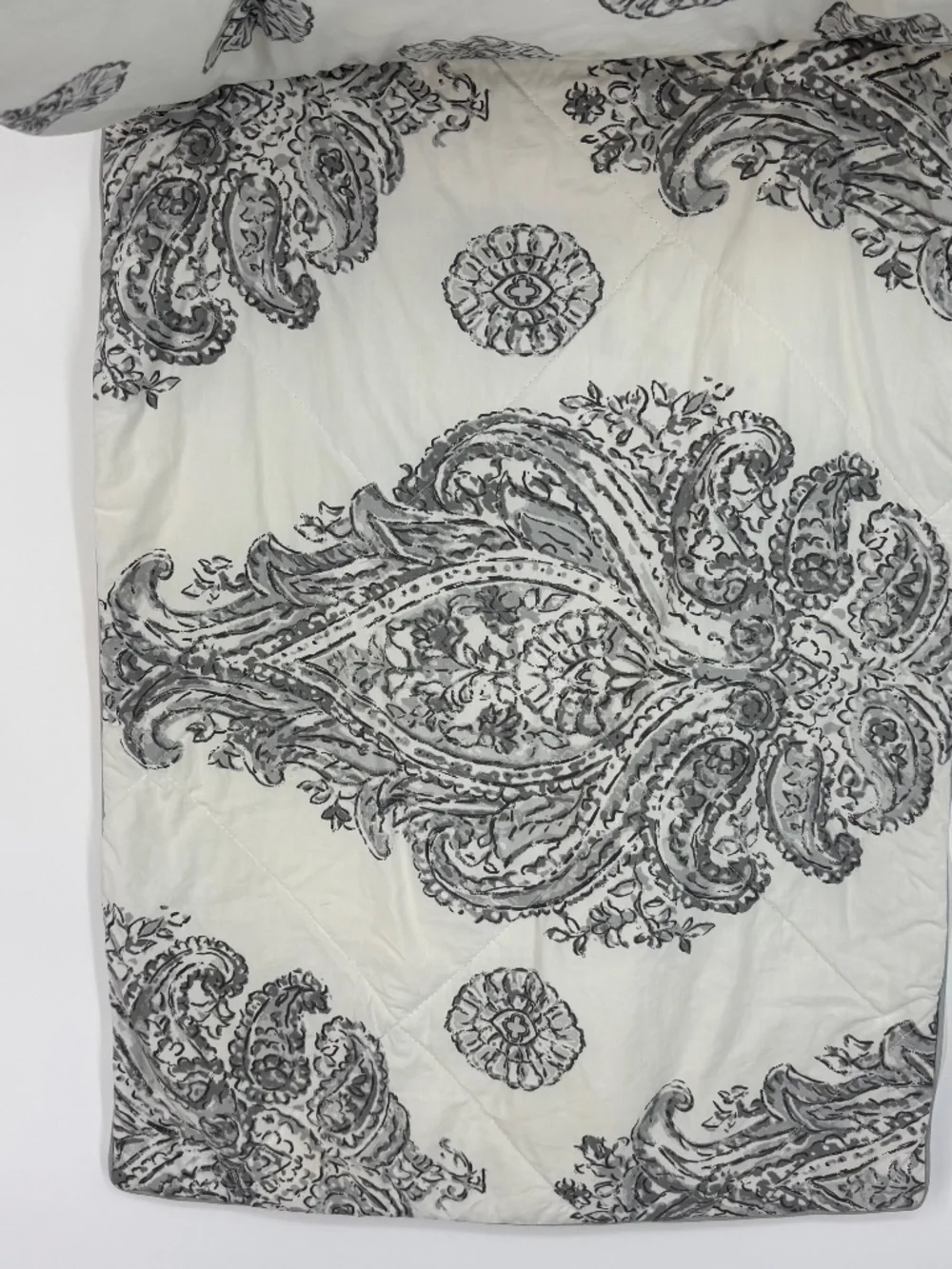 Pottery Barn Set of Two Standard Pillow Shams Imani Medallion Gray Reversible